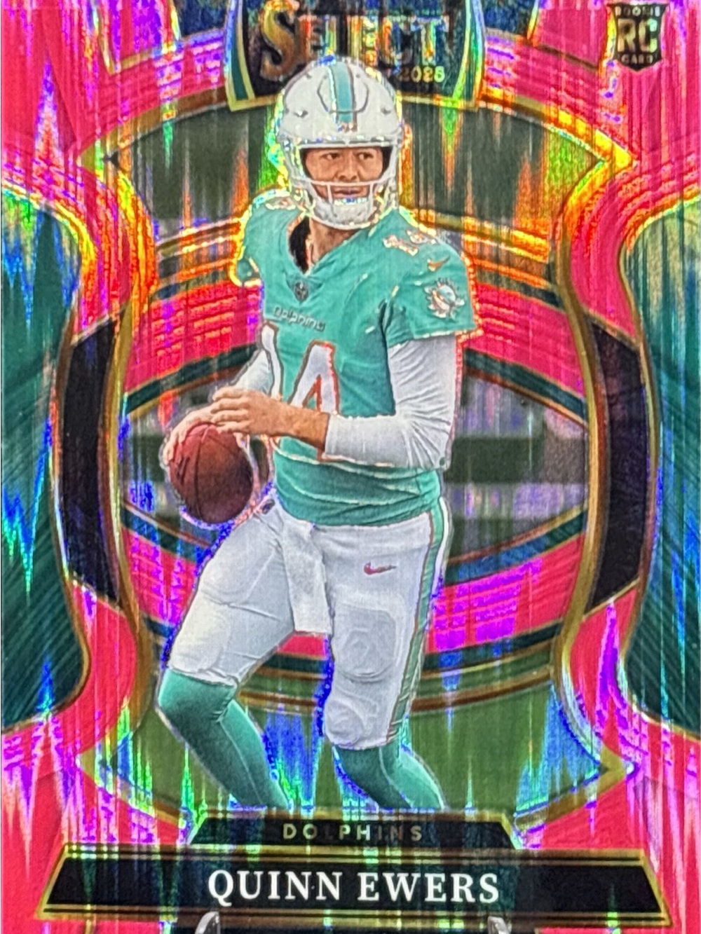 Panini Quinn Ewers Rookie Football Trading Card - Pink Holo Prizm
